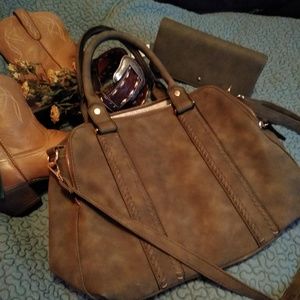 NWT Army Green Large Purse and Matching Wallet